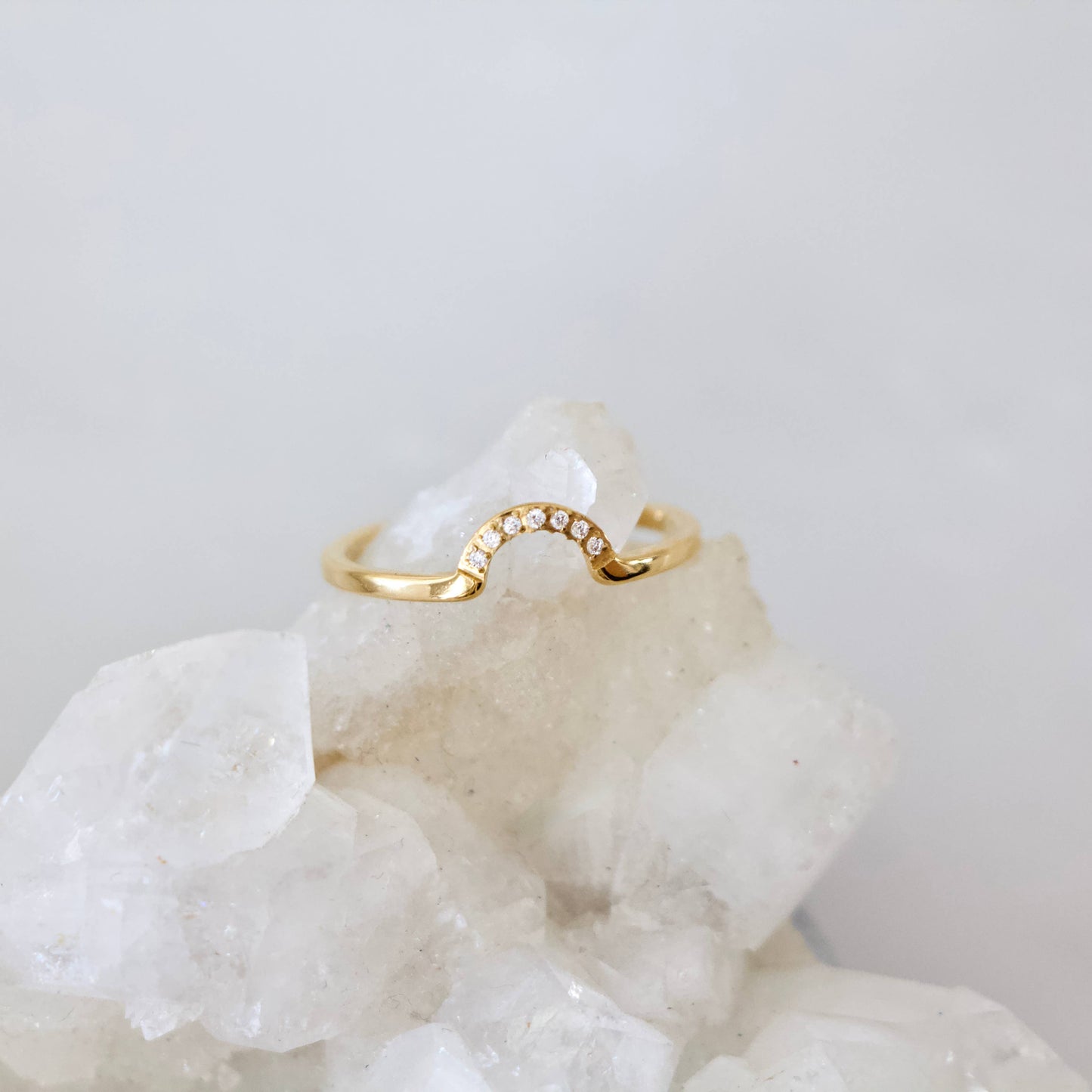 CZ Half Moon Stack Ring - Waterproof