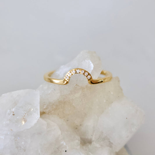 CZ Half Moon Stack Ring - Waterproof