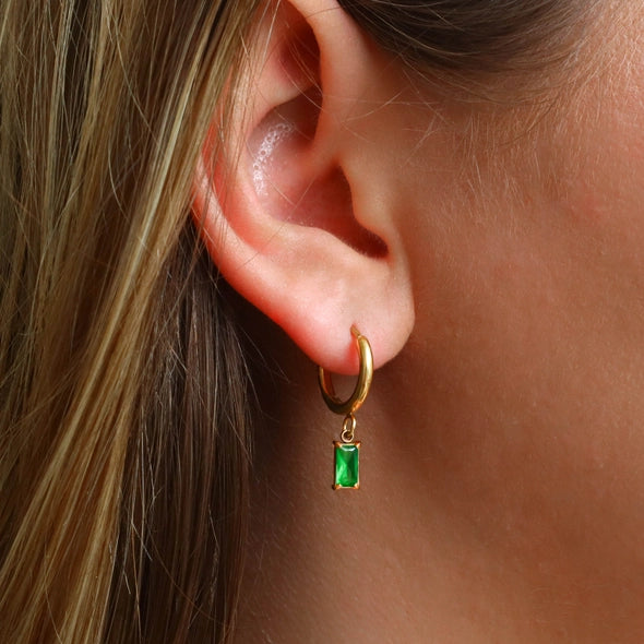 Emerald Green Small Hoops